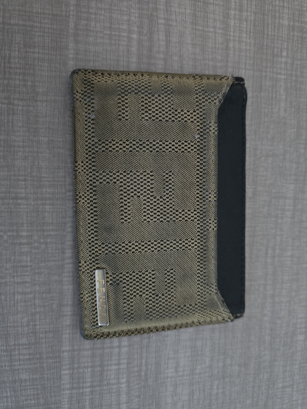 Fendi Vintage Zucca Monogram Leather Slim Card Holder Wallet